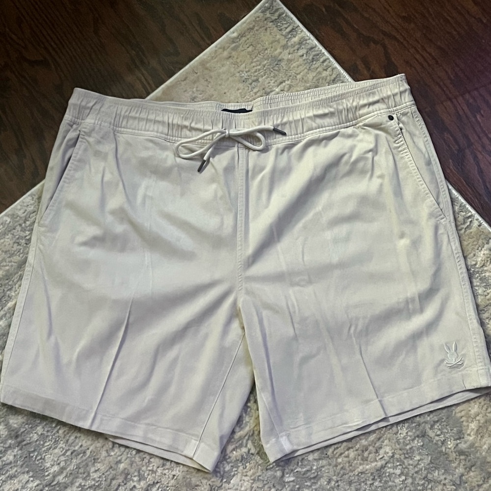 Psycho Bunny Cream Drawstring Men Shorts 2XL! Worn once!